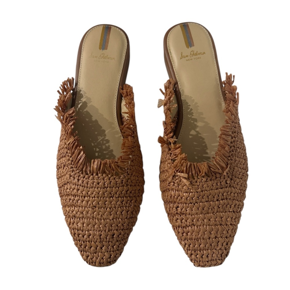 Sam Edelman Women's Reeta Mule Brown Open Weave Fringe Tassel Size 8